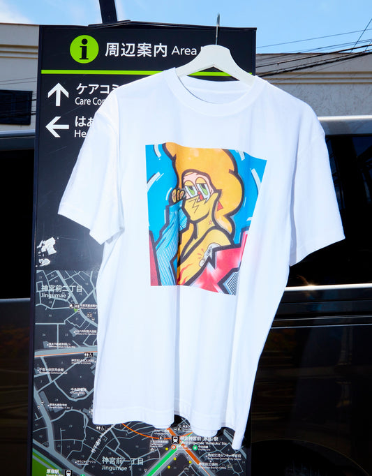 【Toru Nakamura】T-SHIRT Fake face Blue
