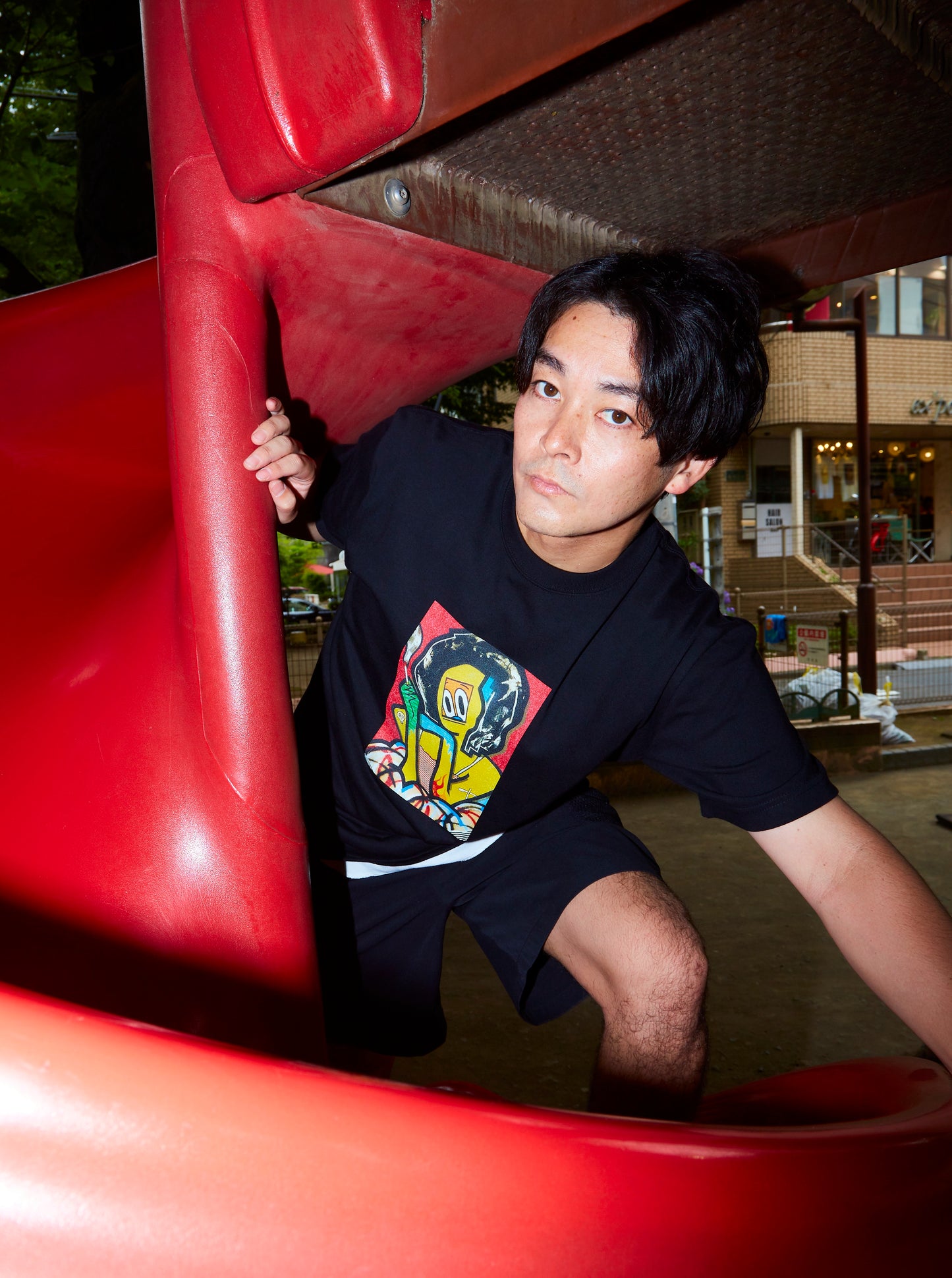 【Toru Nakamura】T-SHIRT Fake face Red