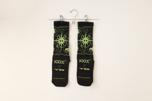 【金田涼子】総柄編みスポーツソックス