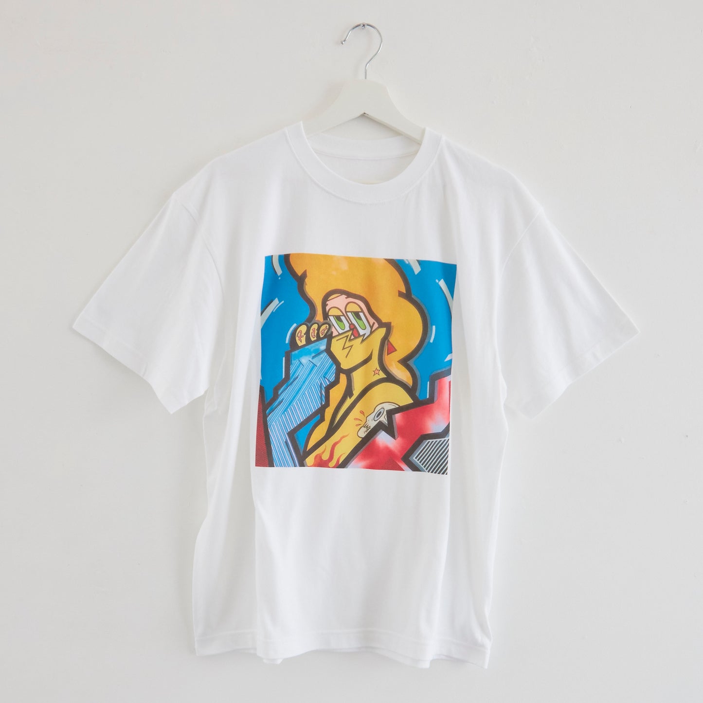 【Toru Nakamura】T-SHIRT　Fake face Blue