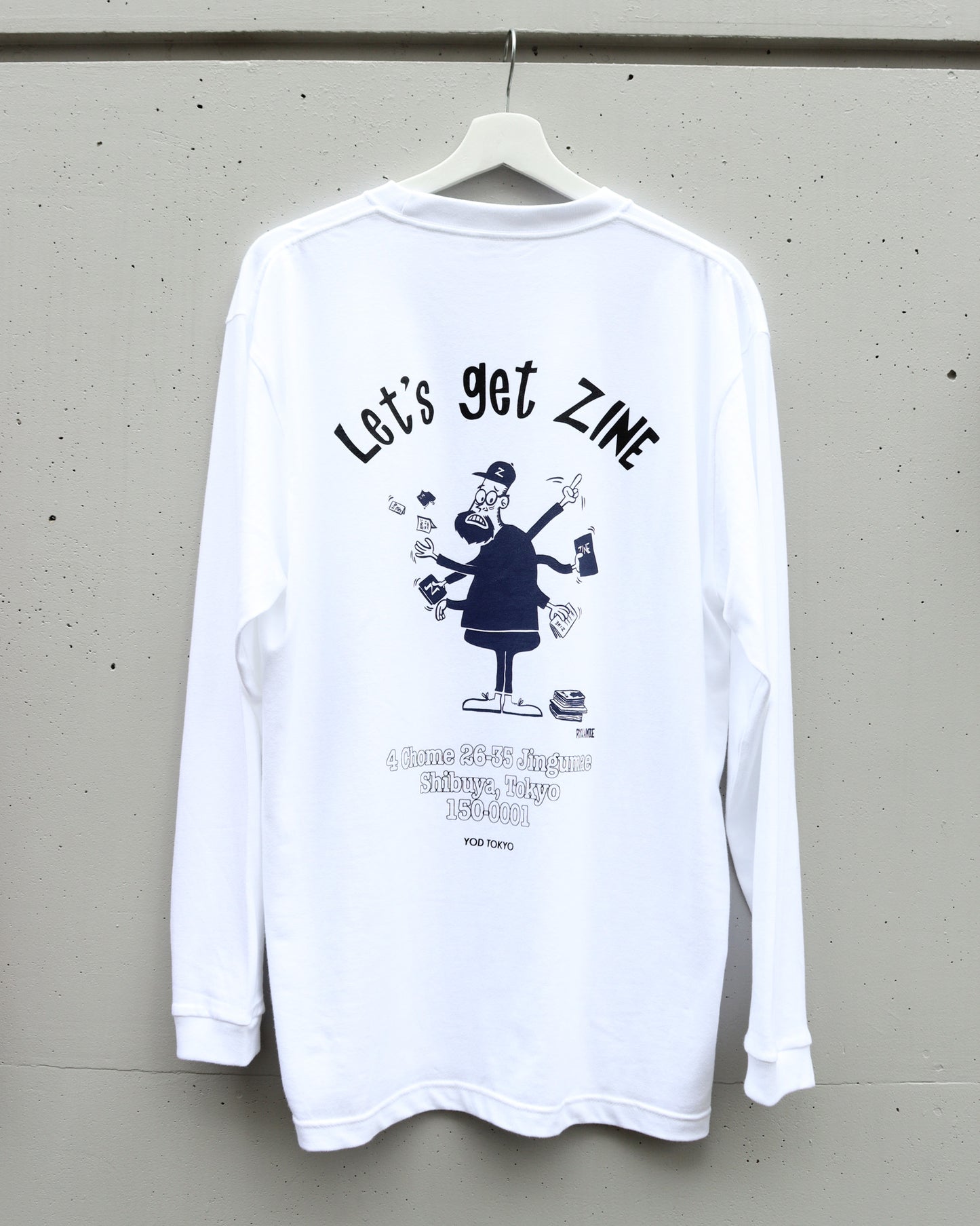 【Ryu Ambe】Long sleeve T-SHIRT　Let's get ZINE