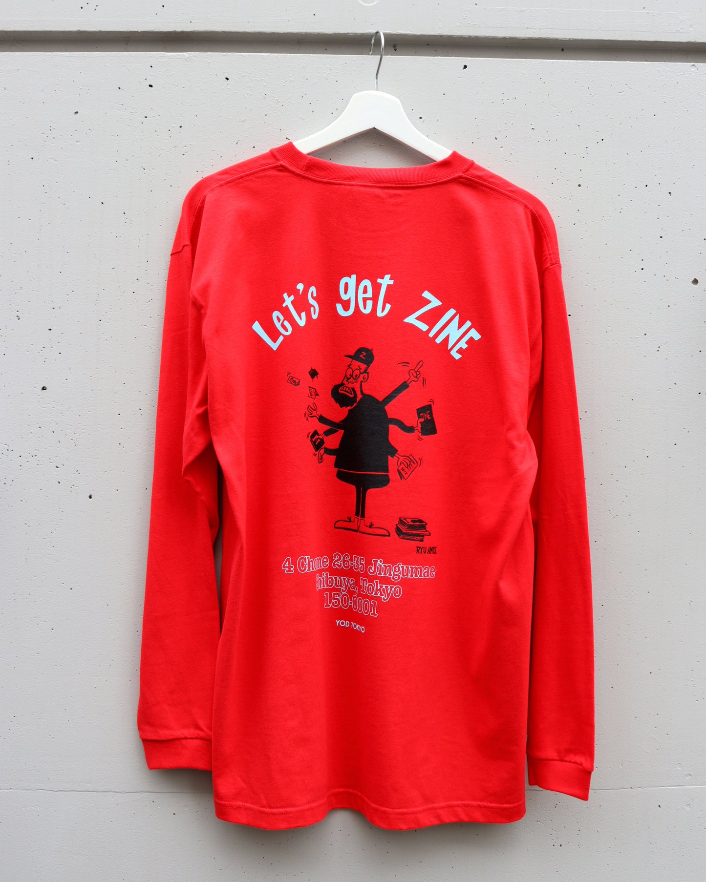 【Ryu Ambe】Long sleeve T-SHIRT　Let's get ZINE