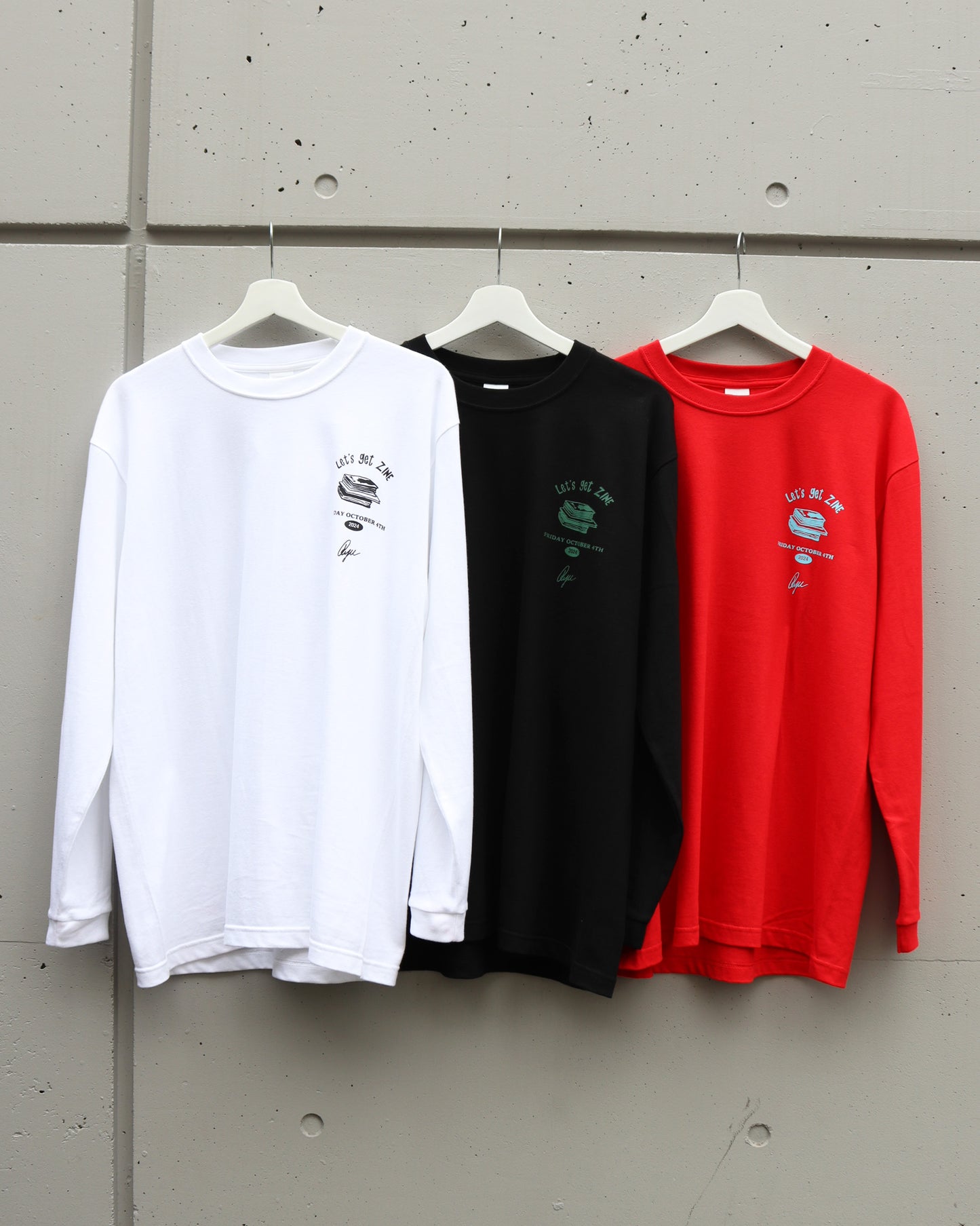 【Ryu Ambe】Long sleeve T-SHIRT　Let's get ZINE