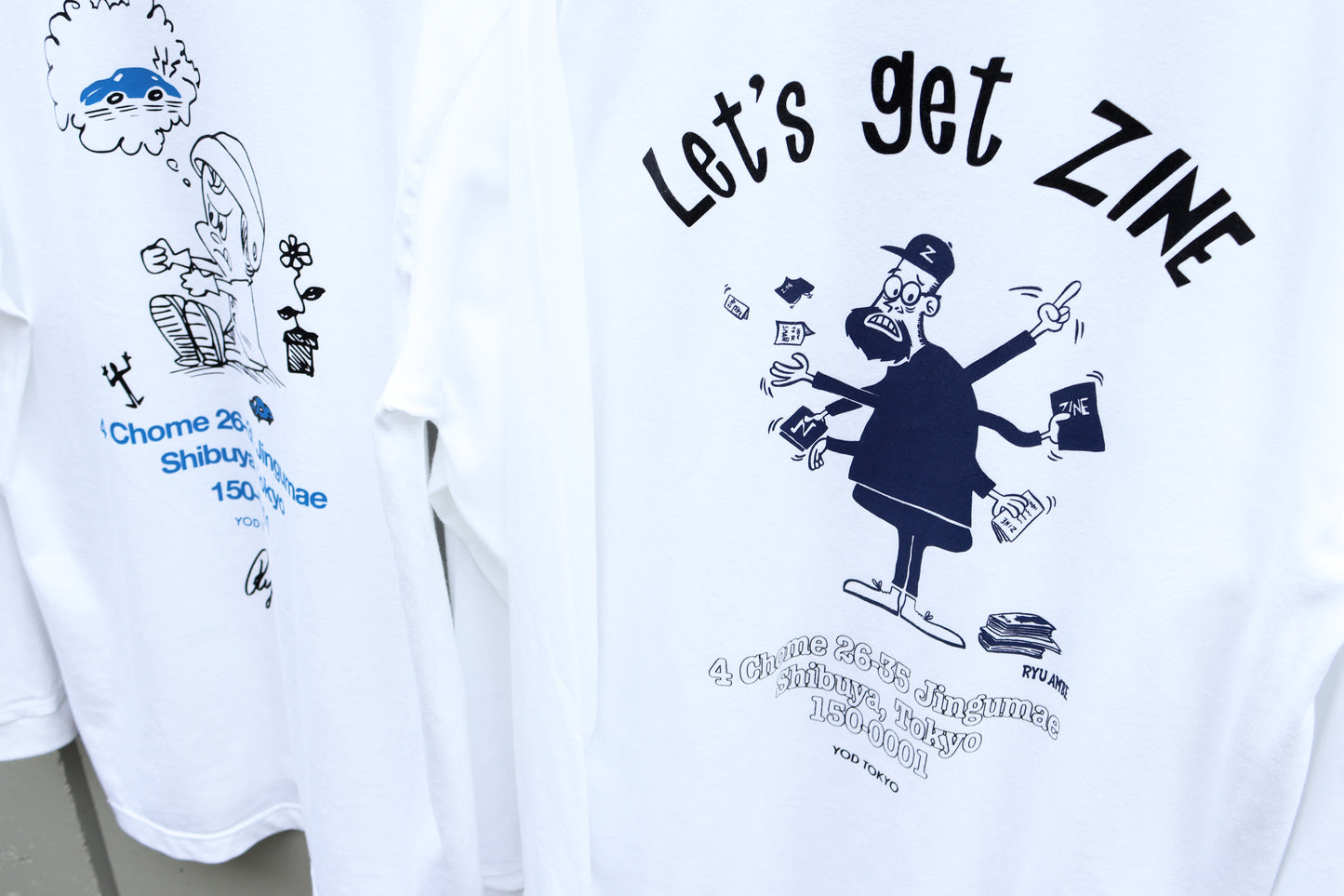 【Ryu Ambe】Long sleeve T-SHIRT　Let's get ZINE