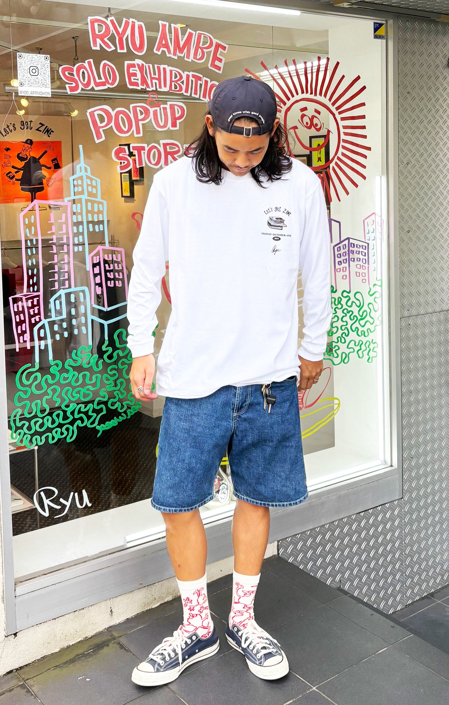 【Ryu Ambe】Long sleeve T-SHIRT　Let's get ZINE