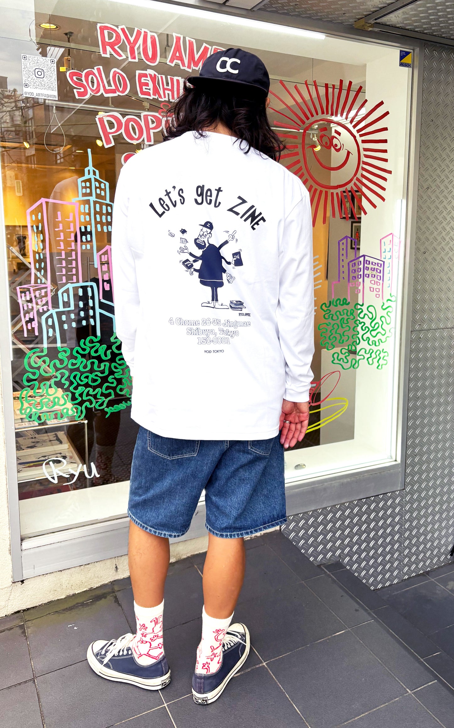 【Ryu Ambe】Long sleeve T-SHIRT　Let's get ZINE